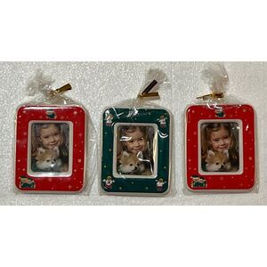 Christmas Angels & Bears Mini‎ Magnetic Ceramic Picture / Photo Frame - 3 Set